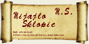 Mijajlo Sklopić vizit kartica